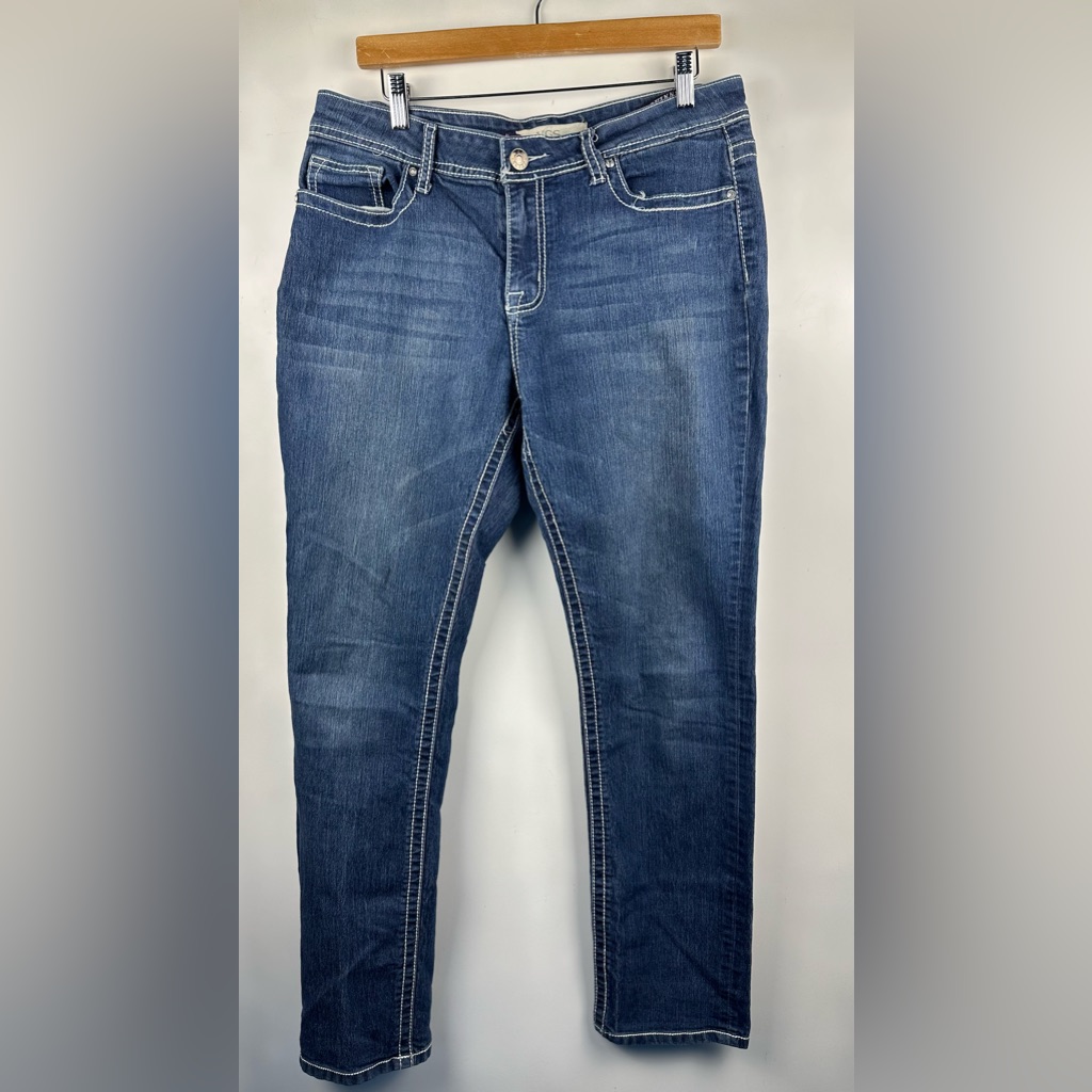 Vigoss Womens Jeans Mid Rise Skinny Medium Wash Denim